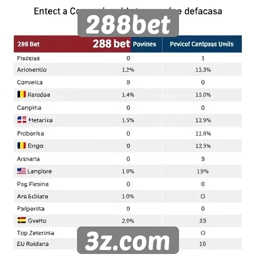 Comparação de odds entre 288bet e concorrentes